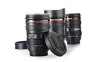 Primelife Plastic Camera Lens Shaped Coffee Mug With Lid, 350ml (Black)-thumb4