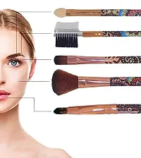 HAVINOSH Combo Of 5 Pcs Printed Cosmetic Make Brushes For Women And Girls Portable Brush Set For Travel Use 20 Grams Multicolor Pack Of 1-thumb1