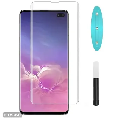 pehael S10 Plus [Liquid Dispersion Tech] 5D Tempered Glass with UV Light Curved Case Friendly Tempered Glass Screen Protector for Samsung Galaxy S10 Plus - By Blackwik-thumb0