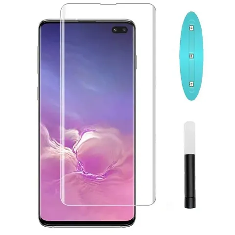 pehael S10 Plus [Liquid Dispersion Tech] 5D Tempered Glass with UV Light Curved Case Friendly Tempered Glass Screen Protector for Samsung Galaxy S10 Plus - By Blackwik