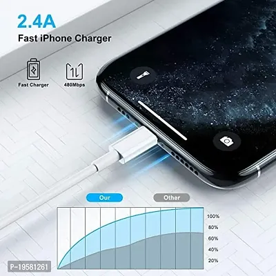 Pantom USB TO Lightning CABLE for Fast Charging Compatible with iPhone 5/ 5C/ 5S/ 6/ 6S/ 7/8/ X/XR/XS Max/ 11/12/ 13 Series and Pad Air/Mini, Pod  Other Devices (1.0 Meter, White)-thumb2