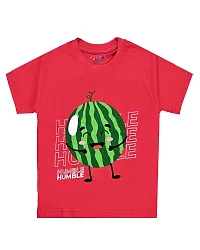 HUUGY BUUGY Round Neck Funny Printted Cotton Half Sleeve T Shirt for Kid's-thumb2