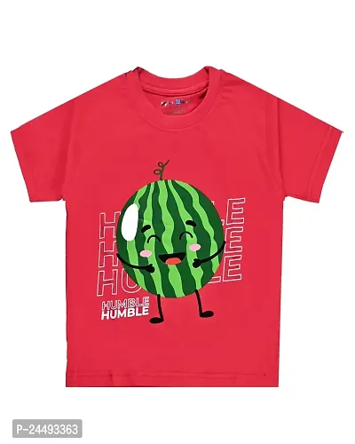 HUUGY BUUGY Round Neck Funny Printted Cotton Half Sleeve T Shirt for Kid's-thumb3