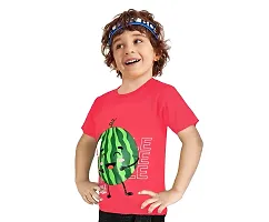 HUUGY BUUGY Round Neck Funny Printted Cotton Half Sleeve T Shirt for Kid's-thumb1