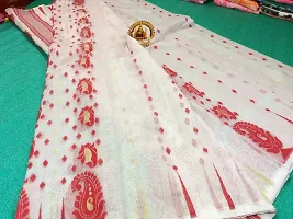 Beautiful Cotton Blend Jamdani Saree Without Blouse Piece-thumb4