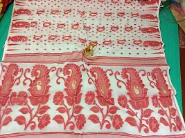 Beautiful Cotton Blend Jamdani Saree Without Blouse Piece-thumb2