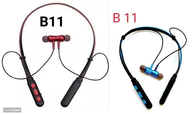 b11 Stylish Red In-ear Bluetooth Wireless Headphones With Microphone Pack Of 1