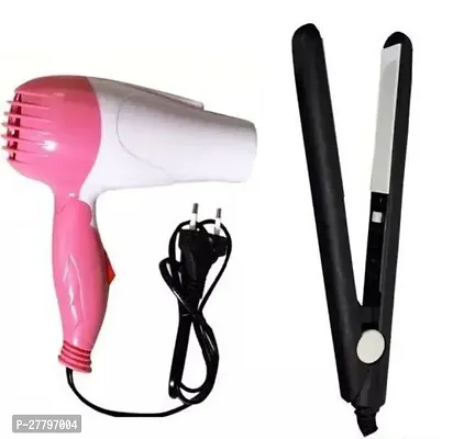 Classic Pink Hair Dryer And Black Straightener Pack Of 2-thumb0