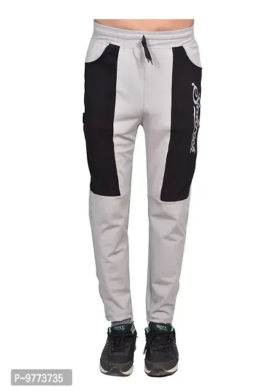 Khushi Creation Polyester Blend Stylish Track Pant for Men (X-Large, Light Grey)-thumb0