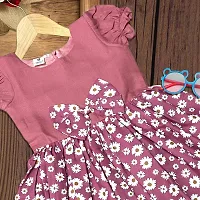 Fabulous Pink Cotton Blend Printed Frock For Girls-thumb2