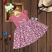 Fabulous Pink Cotton Blend Printed Frock For Girls-thumb3