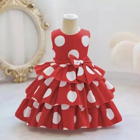 Polka Dot Print Satin Dress for Girls