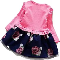 GUNATIT Girls Cotton and Polyester Full Sleeves Dress in Pink Color-thumb1