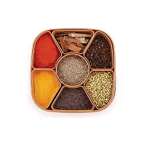 ARDVI Square Shape Spice Box ,Spice Container,Plastic Masala Dabba,Dry Fruit Box, Kitchen container - 1000 ml Plastic Utility Container  (Beige, Brown)-thumb3