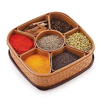 ARDVI Square Shape Spice Box ,Spice Container,Plastic Masala Dabba,Dry Fruit Box, Kitchen container - 1000 ml Plastic Utility Container  (Beige, Brown)-thumb4