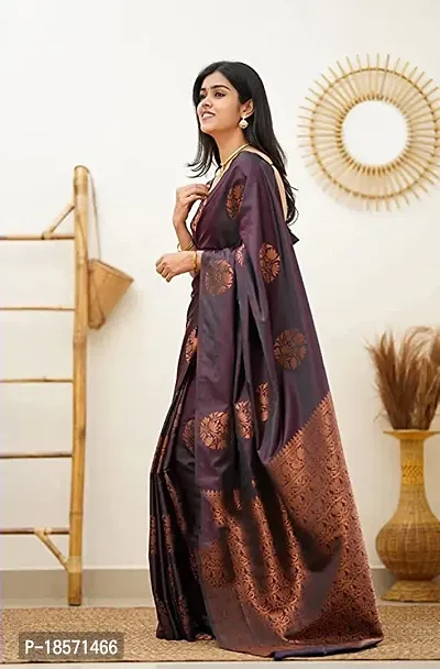 Stylish Art Silk Purple Woven Design Saree with Blouse Piece