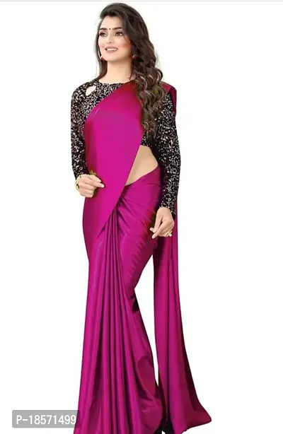 Stylish Velvet Black Sequinned Saree with Blouse Piece-thumb0