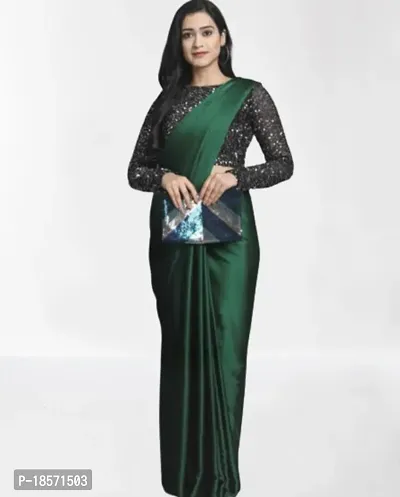 Stylish Velvet Black Sequinned Saree with Blouse Piece