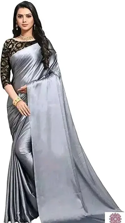 Beautiful Satin Saree with Blouse piece