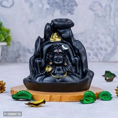 Lord Shiva Adiyogi Statue Cone Incense Holder Showpiece with 10 Free Smoke Backflow for Living Room, Shivratri Saawan Gifts-thumb0