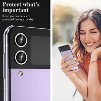 ZARALA Camera Lens Screen Protector for Samsung Galaxy Z Flip 4, Individual Anti Scratch Metal Tempered Glass Camera Cover for Galaxy Z Flip 4 5G, 1 Pack (Silver)-thumb2
