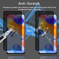 ZARAL Anti-Spy Privacy Tempered Glass Guard Protector for Xiaomi Redmi Note 12 Pro Plus (Black) (Camera Hole) Edge to Edge Full Screen Coverage, Pack of 2-thumb4