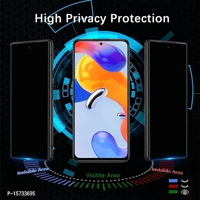 ZARAL Anti-Spy Privacy Tempered Glass Guard Protector for Xiaomi Redmi Note 12 Pro Plus (Black) (Camera Hole) Edge to Edge Full Screen Coverage, Pack of 2-thumb4