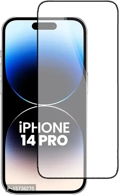 ZARALA For iPhone 14 Pro Screen Protector Film, Full Coverage Edge to Edge, Case Friendly Tempered Glass Screen Protector For iPhone 14 Pro (6.1'') (BLACK)-thumb0