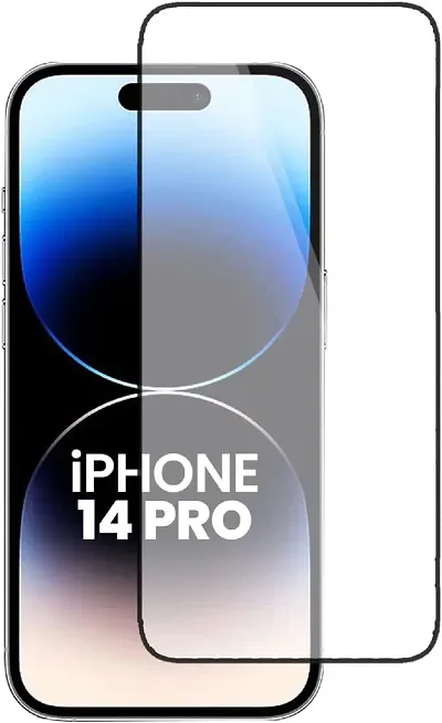 ZARALA For iPhone 14 Pro Screen Protector Film, Full Coverage Edge to Edge, Case Friendly Tempered Glass Screen Protector For iPhone 14 Pro (6.1'') (BLACK)