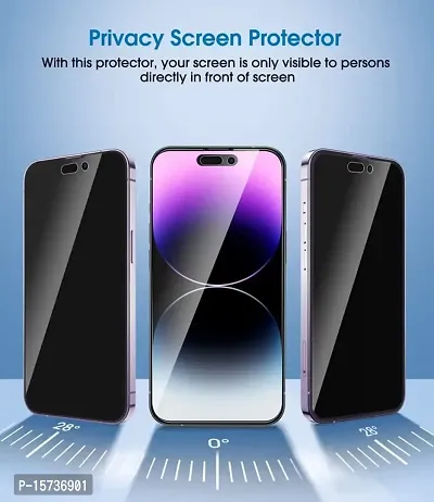 ZARALA Privacy Tempered Glass Screen Protector For iPhone 14 pro with Edge to Edge Coverage and Easy Installation kit (Anti Spy Glass For iPhone 14 Pro-thumb2