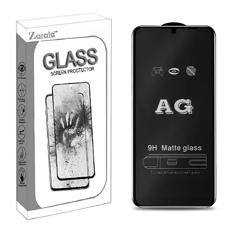 ZARALA 9H Matte Tempered Glass Guard 2.5D Curved Edges Screen Protector For Xiaomi Redmi Note 12 Pro Plus 5G -Black Edges (Matte Feel Temper)