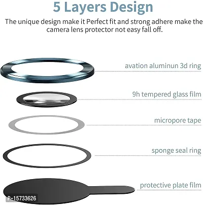 ZARALA Tempered Glass Camera lens Protector For Nothing Phone 1 5G, Ultra-HD Clear Premium Aluminum Alloy Camera Lens Ring Phone 1 Camera Protector (White)-thumb3