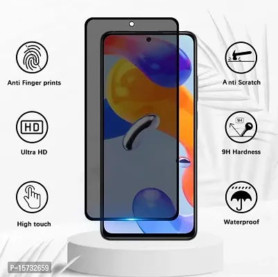 ZARALA Privacy Tempered Glass Compatible for Redmi Note 12 Pro 5G Edge to Edge NOTE Fingar warking Full Screen Coverage Anti Spy Screen Protector Guard with Easy Installation Kit for-thumb2