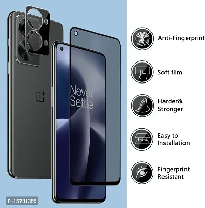 ZARALA [1 +1 Pack Privacy Screen Protector for OnePlus Nord 2T 5G + Black Camera Tempered Glass, [9H Hardness] [Anti Scratch] Anti-Spy Protector Film Compatible with OnePlus Nord 2T 5G-thumb2