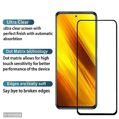 ZARALA poco x3 Tempered Glass Screen Protector - Curved (SR90 Scratch-Proof/Shatterproof) Full Lens  Sensor Coverage Screen Guard (Includes Easy-on applicator) poco x3-thumb3
