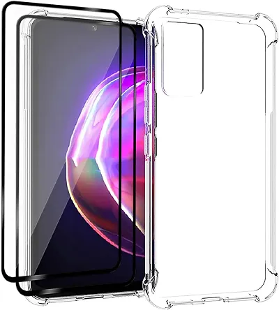 ZARALA for VIVO V21 5G,With 2 * Tempered Glass Screen Protector [2 in 1],Transparent Soft TPU Shockproof Phone Case-Black