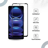 ZARALA Tempered Glass with Camera Hole for Redmi Note 12 Pro Plus Screen Protector Edge to Edge Coverage with Easy Installation Shockproof Crystal Clear Transparent Back Cover Case-thumb2