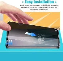ZARALA Privacy Tempered Glass for REALME 8I Full Coverage 9H Hardness Anit-Explosion Front Private Glass - Black-thumb4