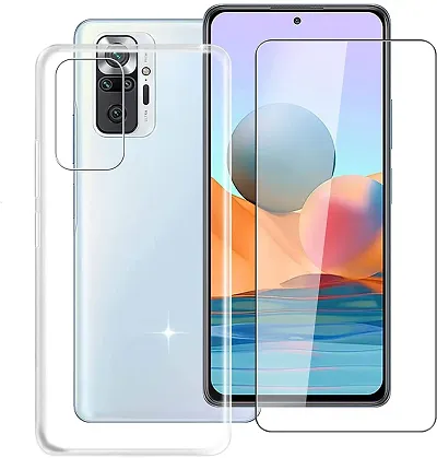 ZARALA for Redmi Note 10 Pro Max (6.67 inch) with Tempered Glass Screen Protector, Clear Anti-Yellowing Soft Silicone TPU Shell, for Redmi Note 10 Pro Max Anti-Scratch Bumper Cover