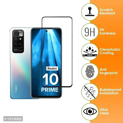 ZARALA Tempered Glass Screen Guard for Redmi 10 Prime - Edge to Edge Tempered Glass Screen Protector - 9H Hardness - 6D Tempered Glass (1)-thumb2