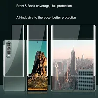 ZARALA (1 Set=3 PCS Screen Protector Compatible with Galaxy Z Fold 3, Full Covered Outer + Inner+ Back Cover Screen Protector Soft Film suit for Samsung Galaxy Z Fold 3 5G (Clear)-thumb3