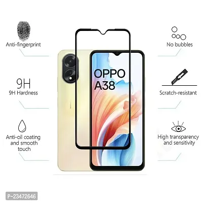ZARALA Screen Guard For Oppo A38 Front And Back Screen Protector With Camera lens | Full Screen Coverage And HD Clearances Premium Tempered Glass For OPPO A38 [Pack OF 3]-thumb2