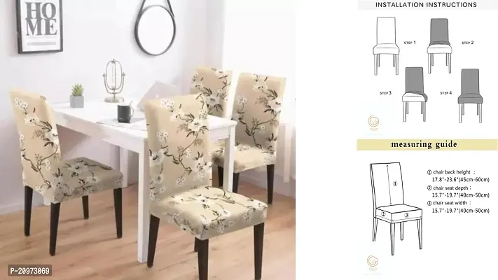 Attractive Slipcovers Elastic Printed Stretchable Dining Chair Covers SET OF 4 chair cover (Stretchable ,Removable, Washable)