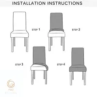 Attractive Slipcovers Elastic Printed Stretchable Dining Chair Covers SET OF 4 chair cover (Stretchable ,Removable, Washable)-thumb1