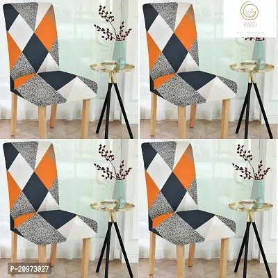 Attractive Slipcovers Elastic Printed Stretchable Dining Chair Covers SET OF 4 chair cover (Stretchable ,Removable, Washable)-thumb0