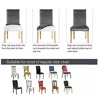 Attractive Slipcovers Elastic Printed Stretchable Dining Chair Covers Set of 6 chair cover (Stretchable ,Removable, Washable)-thumb2