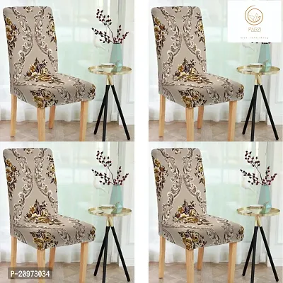 Attractive Slipcovers Elastic Printed Stretchable Dining Chair Covers SET OF 4 chair cover (Stretchable ,Removable, Washable)-thumb0