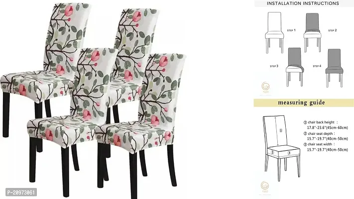 Attractive Slipcovers Elastic Printed Stretchable Dining Chair Covers SET OF 4 chair cover (Stretchable ,Removable, Washable)-thumb0