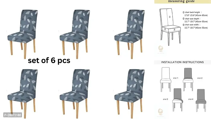Attractive Slipcovers Elastic Printed Stretchable Dining Chair Covers Set of 6 chair cover (Stretchable ,Removable, Washable)