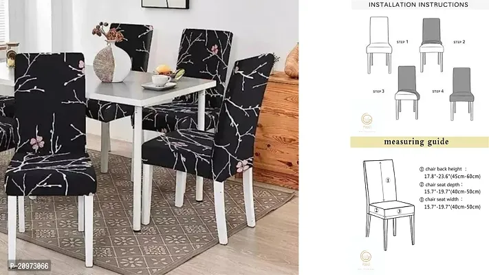Attractive Slipcovers Elastic Printed Stretchable Dining Chair Covers SET OF 4 chair cover (Stretchable ,Removable, Washable)